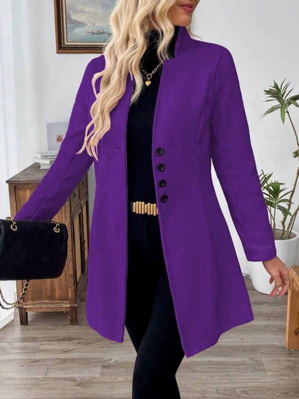 Chaqueta de Lana Casual para Vacaciones con Cuello Mini - Image 37