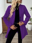 Chaqueta de Lana Casual para Vacaciones con Cuello Mini
