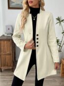 Chaqueta de Lana Casual para Vacaciones con Cuello Mini
