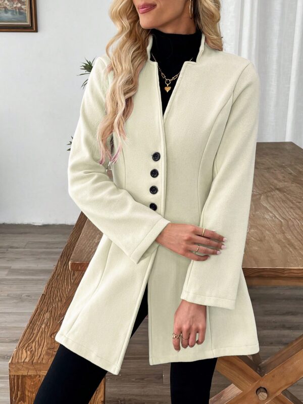 Chaqueta de Lana Casual para Vacaciones con Cuello Mini - Image 61
