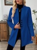 Chaqueta de Lana Casual para Vacaciones con Cuello Mini