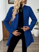 Chaqueta de Lana Casual para Vacaciones con Cuello Mini