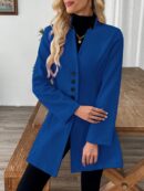 Chaqueta de Lana Casual para Vacaciones con Cuello Mini