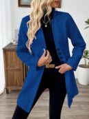 Chaqueta de Lana Casual para Vacaciones con Cuello Mini