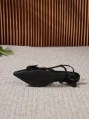 Zapatos de Tacón Gatito en Charol con Punta Afilada y Espalda Abierta