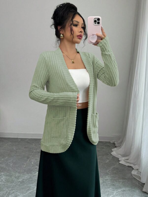 Chaqueta de Terciopelo Acanalada Casual con Bolsillos - Image 27