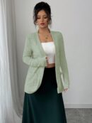 Chaqueta de Terciopelo Acanalada Casual con Bolsillos