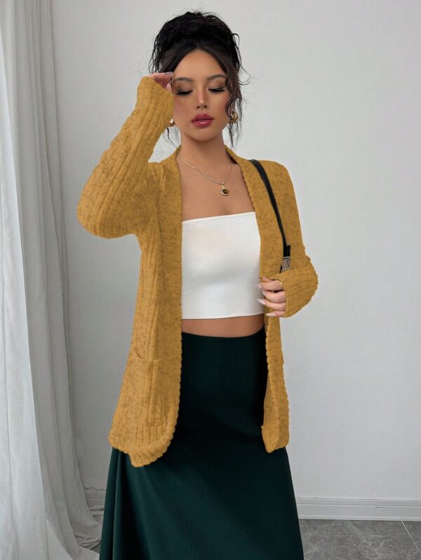Chaqueta de Terciopelo Acanalada Casual con Bolsillos - Image 17