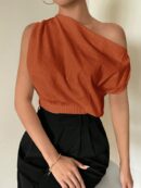 Blusa Satinada sin Mangas para Mujer, Estilo Minimalista