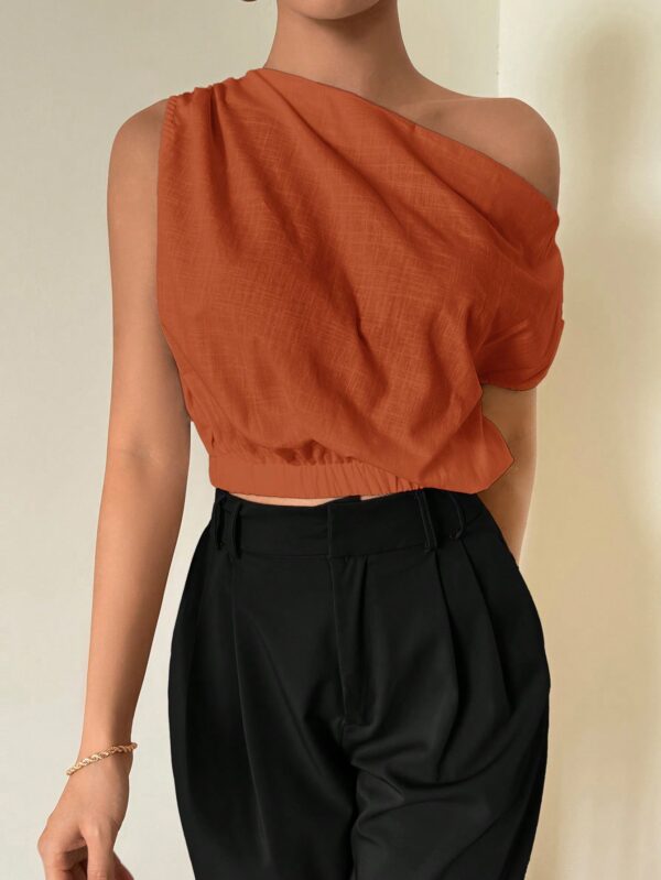 Blusa Satinada sin Mangas para Mujer, Estilo Minimalista - Image 44