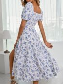 Vestido Largo Boho Floral con Nudo y Abertura en Pierna