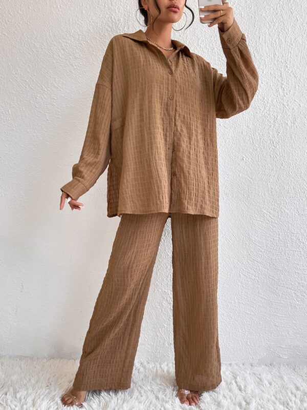 Conjunto Casual de Blusa Suelta y Pantalones con Manga Caída - Image 42
