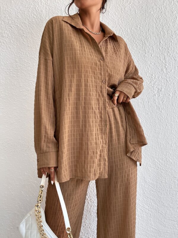 Conjunto Casual de Blusa Suelta y Pantalones con Manga Caída - Image 43