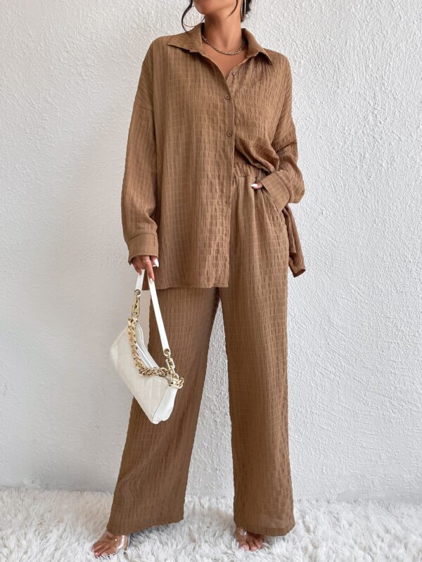 Conjunto Casual de Blusa Suelta y Pantalones con Manga Caída - Image 44