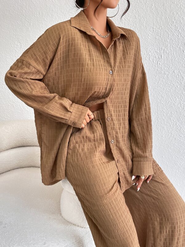 Conjunto Casual de Blusa Suelta y Pantalones con Manga Caída - Image 45