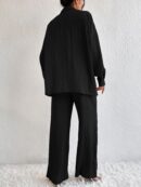 Conjunto Casual de Blusa Suelta y Pantalones con Manga Caída
