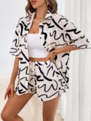 Conjunto Veraniego de Shorts y Camisa Estampada