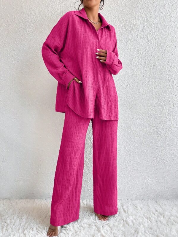 Conjunto Casual de Blusa Suelta y Pantalones con Manga Caída - Image 60