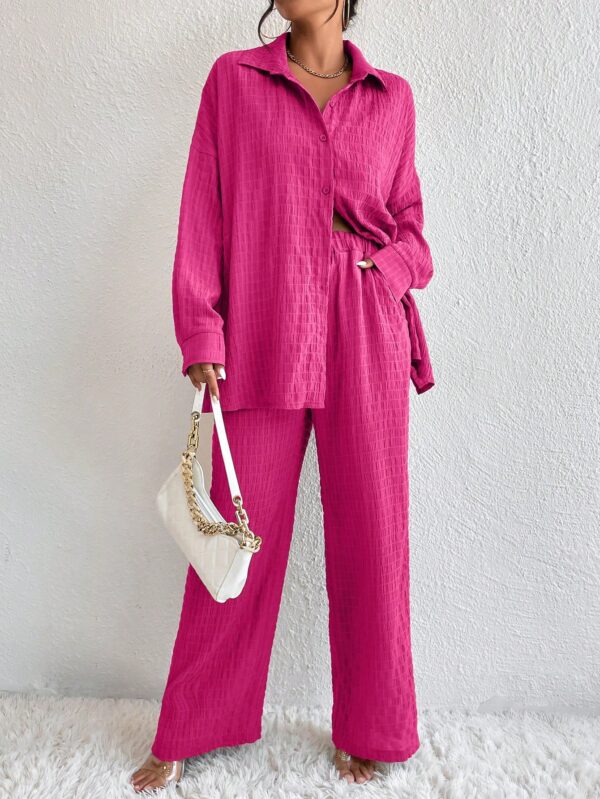 Conjunto Casual de Blusa Suelta y Pantalones con Manga Caída - Image 62