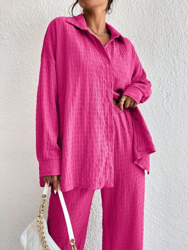 Conjunto Casual de Blusa Suelta y Pantalones con Manga Caída - Image 63