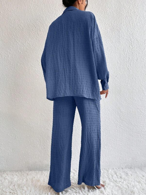 Conjunto Casual de Blusa Suelta y Pantalones con Manga Caída - Image 109