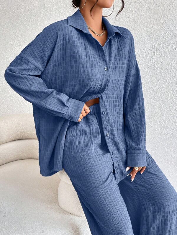 Conjunto Casual de Blusa Suelta y Pantalones con Manga Caída - Image 111