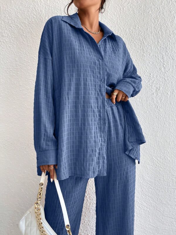 Conjunto Casual de Blusa Suelta y Pantalones con Manga Caída - Image 112
