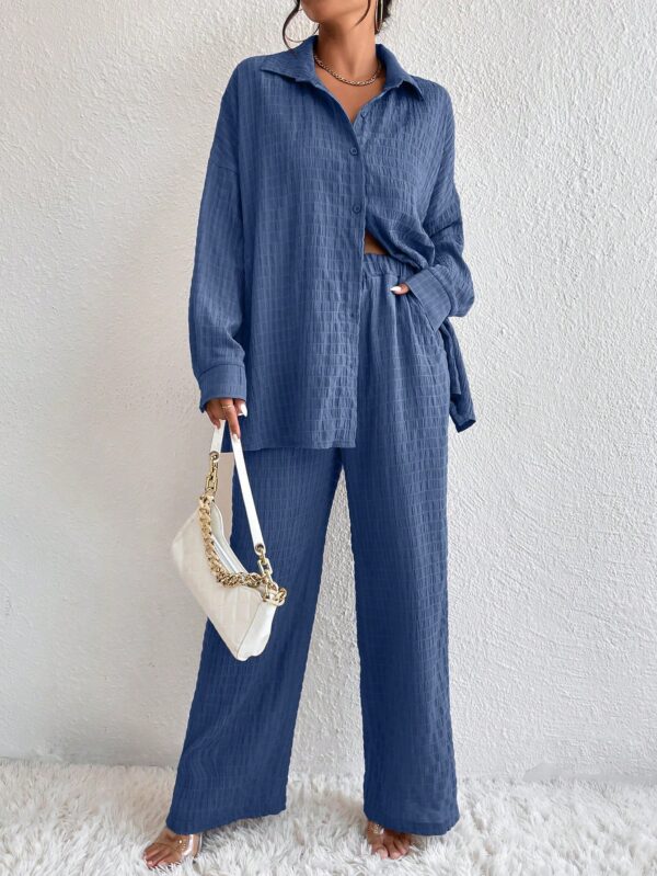 Conjunto Casual de Blusa Suelta y Pantalones con Manga Caída - Image 113