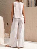Conjunto Casual Top de Tirantes y Pantalón de Pierna Ancha