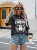 Remera Oversize con Gráfica de Letras y Hombros Caídos