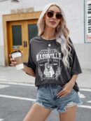 Remera Oversize con Gráfica de Letras y Hombros Caídos