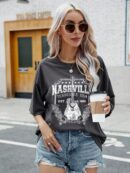 Remera Oversize con Gráfica de Letras y Hombros Caídos