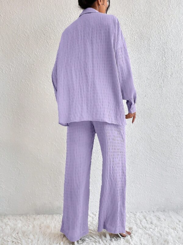 Conjunto Casual de Blusa Suelta y Pantalones con Manga Caída - Image 67