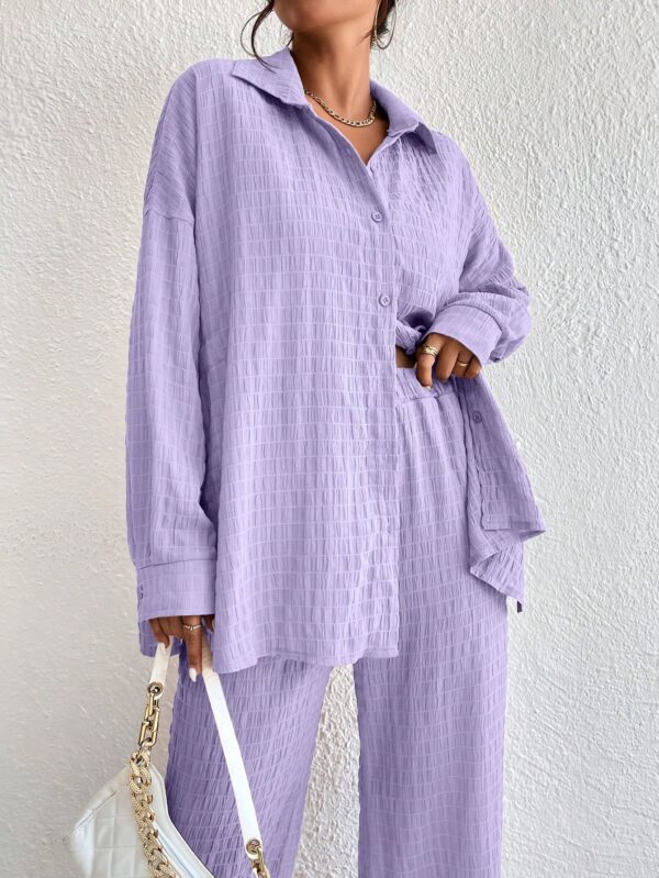 Conjunto Casual de Blusa Suelta y Pantalones con Manga Caída - Image 69