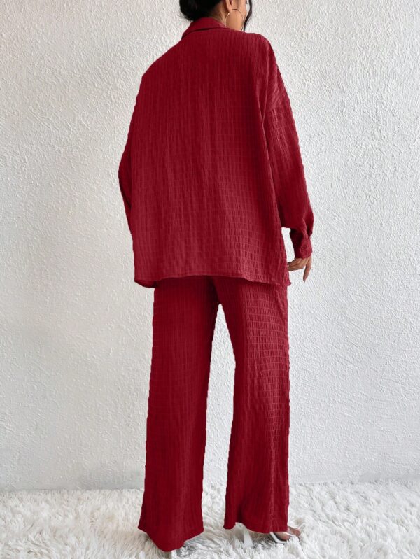 Conjunto Casual de Blusa Suelta y Pantalones con Manga Caída - Image 21