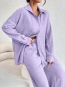 Conjunto Casual de Blusa Suelta y Pantalones con Manga Caída