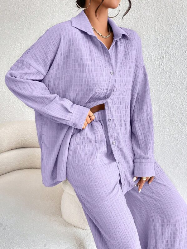 Conjunto Casual de Blusa Suelta y Pantalones con Manga Caída - Image 71