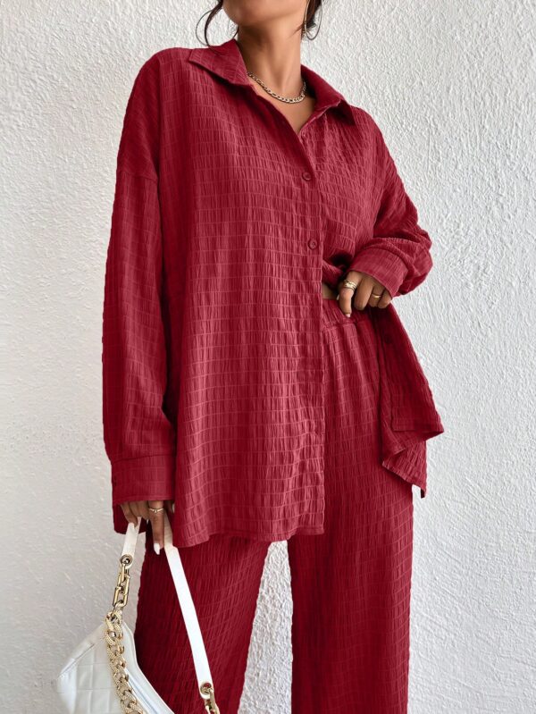 Conjunto Casual de Blusa Suelta y Pantalones con Manga Caída - Image 22