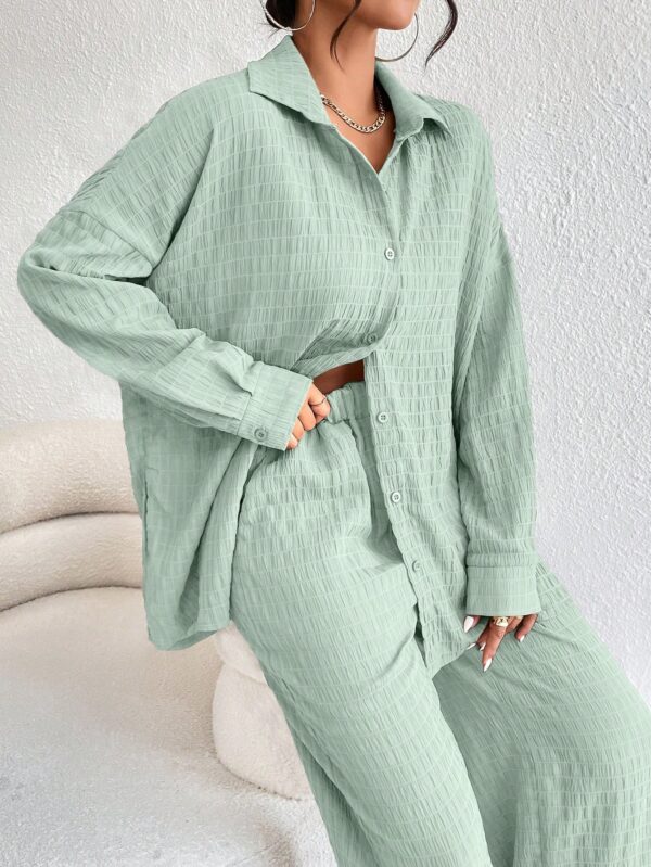 Conjunto Casual de Blusa Suelta y Pantalones con Manga Caída - Image 82