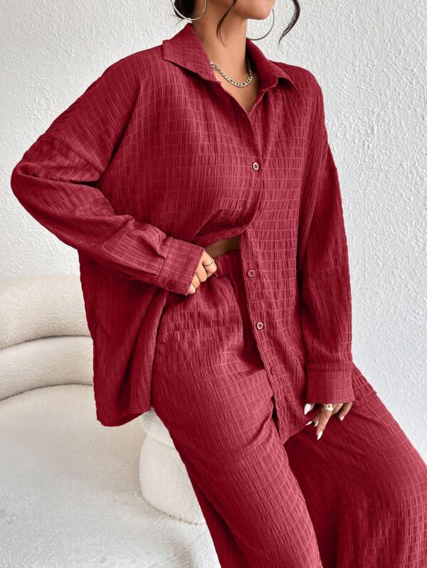 Conjunto Casual de Blusa Suelta y Pantalones con Manga Caída - Image 24