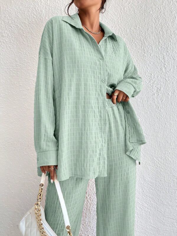 Conjunto Casual de Blusa Suelta y Pantalones con Manga Caída - Image 83