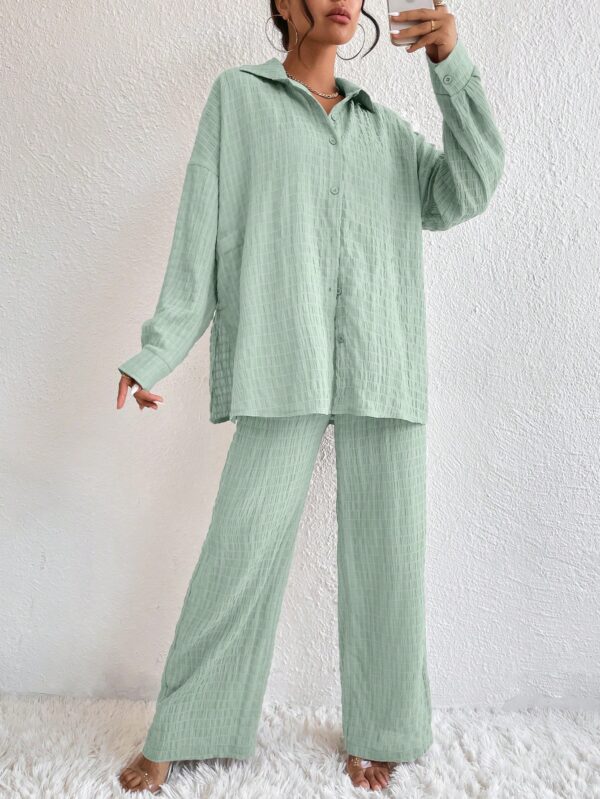 Conjunto Casual de Blusa Suelta y Pantalones con Manga Caída - Image 84