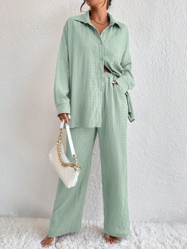 Conjunto Casual de Blusa Suelta y Pantalones con Manga Caída - Image 85
