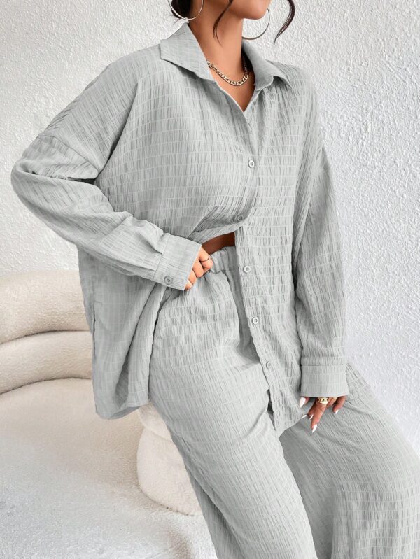 Conjunto Casual de Blusa Suelta y Pantalones con Manga Caída - Image 89
