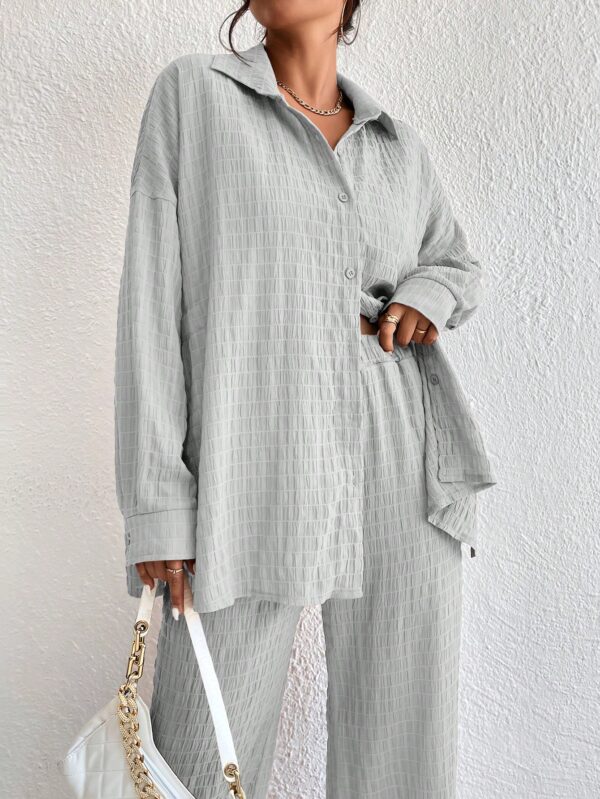 Conjunto Casual de Blusa Suelta y Pantalones con Manga Caída - Image 91