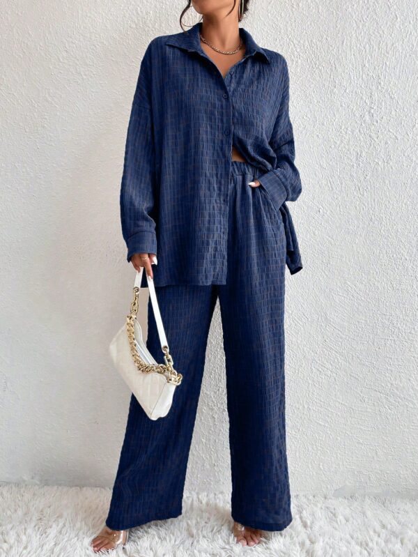 Conjunto Casual de Blusa Suelta y Pantalones con Manga Caída - Image 103