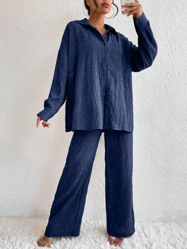 Conjunto Casual de Blusa Suelta y Pantalones con Manga Caída - Image 104
