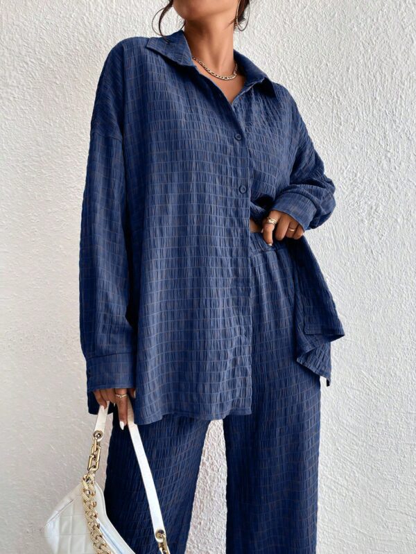 Conjunto Casual de Blusa Suelta y Pantalones con Manga Caída - Image 105