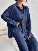 Conjunto Casual de Blusa Suelta y Pantalones con Manga Caída