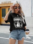 Remera Oversize con Gráfica de Letras y Hombros Caídos